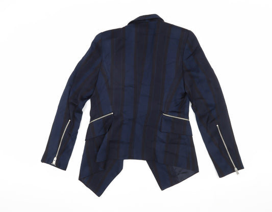 Zara Blue Striped Blazer for Women Size 12