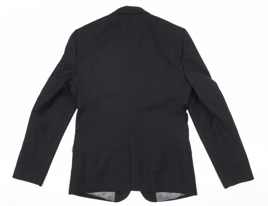 Mens UK Size 38 River Island Regular Black Suit Jacket