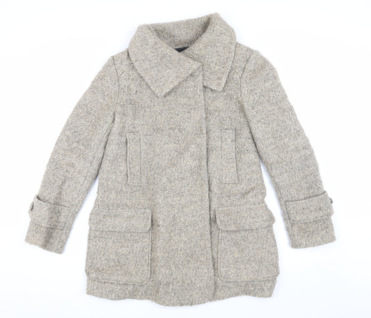 Womens UK Size 10 NEXT Beige Pea Coat