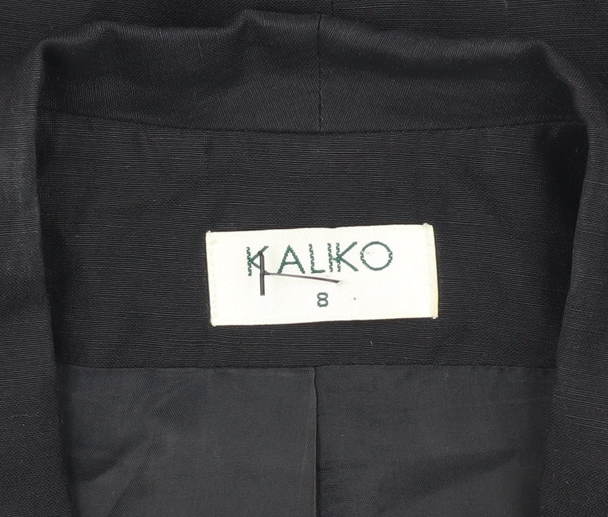 Kaliko Women's Black Blazer, Size 8, Classic Style