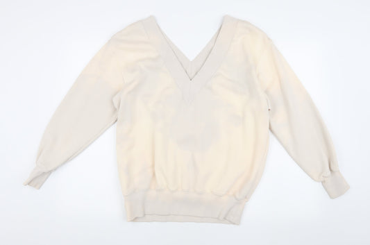 Nike Women's Beige V-Neck Sweatshirt XS Casual