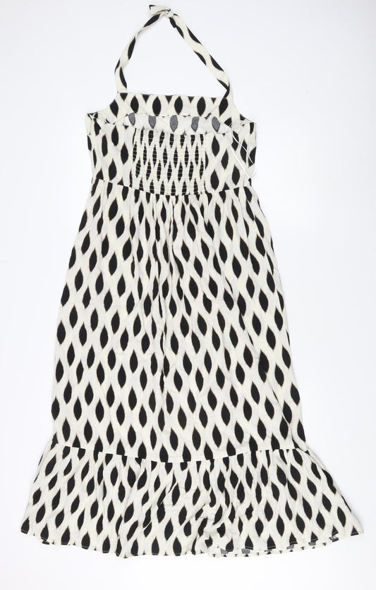 DUSK Women's Multicoloured Geometric Midi Dress