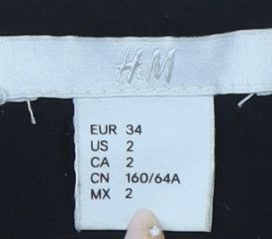 H&M Women's Black Polyester Skirt Size 6