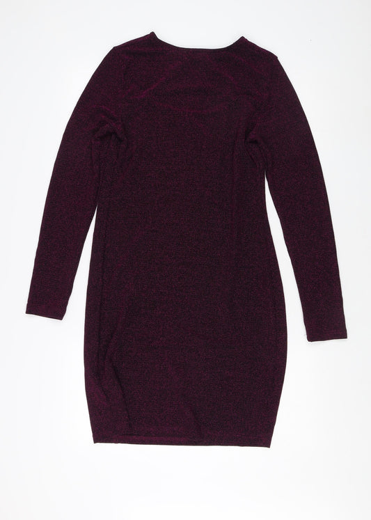 Simply Be Purple Women's Dress Size 12 Long Sleeve