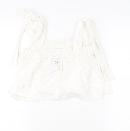 Womens UK Size 10 COLLUSION White Camisole Tank
