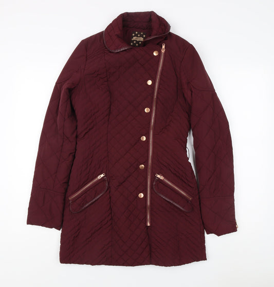 Womens UK Size 6 NEXT Red Quilted Coat