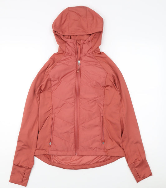 H&M Women's Red Hooded Puffer Jacket Size S