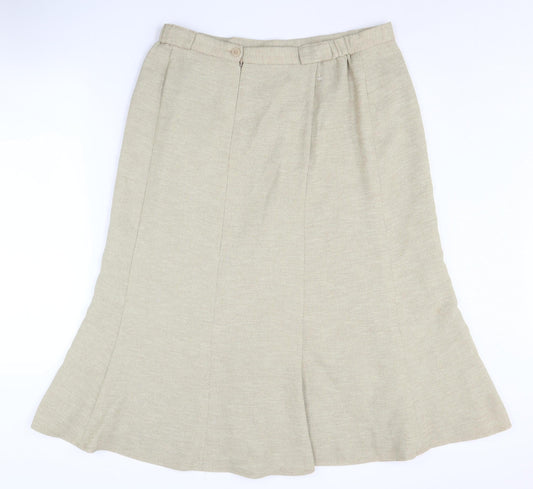 Eastex Women's Beige A-Line Knee Length Skirt