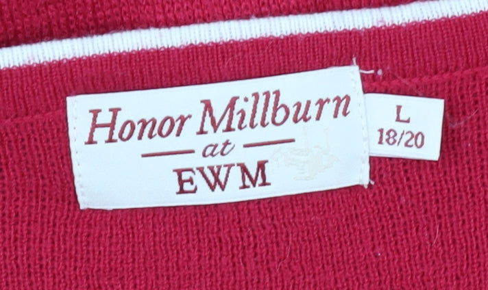 Honor Millburn Red Women's Cardigan L Button Knit