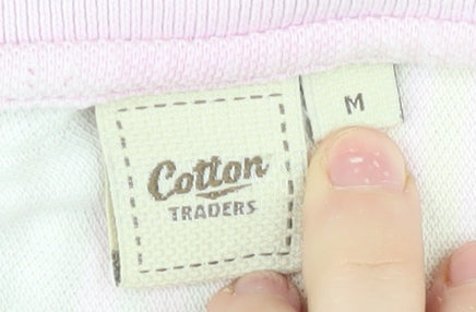 Cotton Traders Men's Pink Striped Medium Polo