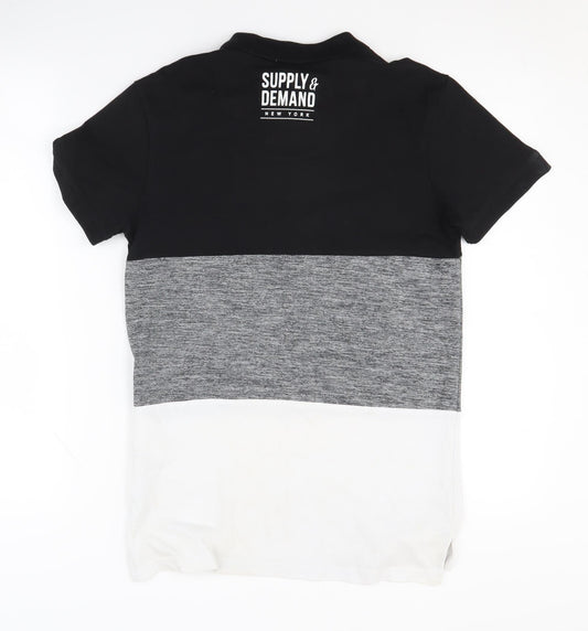 Supply & Demand Men's XS Black Colourblock Polo