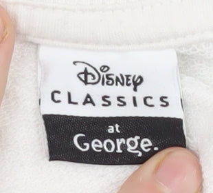 George Women's White Cartoon Sweatshirt, Size 12-14