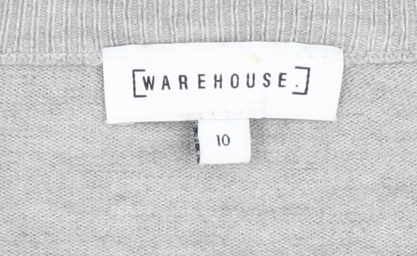 Womens UK Size 10 Warehouse Grey Pullover Jumper