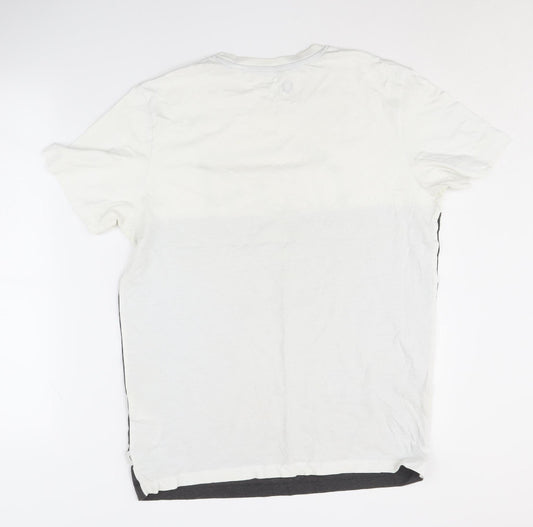 Jack & Jones Men's Colourblock T-Shirt, Medium, White/Black