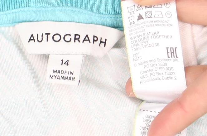 Autograph Women's Geometric Top Size 14 Short Sleeve