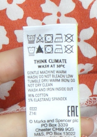 Womens UK Size 14 Marks and Spencer Red Basic T-Shirt