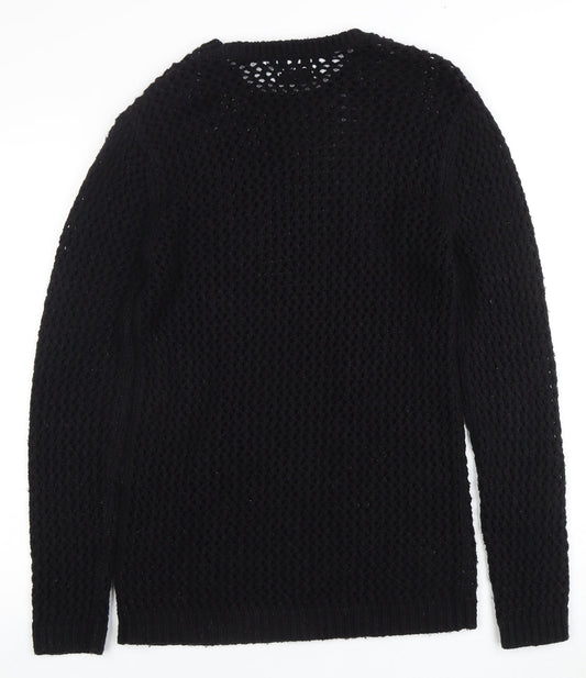 Topman Men's Black Pullover Jumper Size L