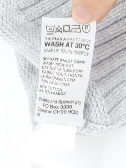Womens UK Size 16 Marks and Spencer Grey Henley Jumper