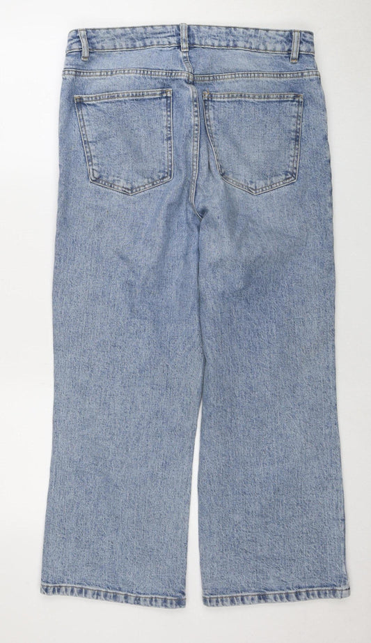 Womens UK Size 4 ASOS DESIGN Wide-Leg Blue Jeans