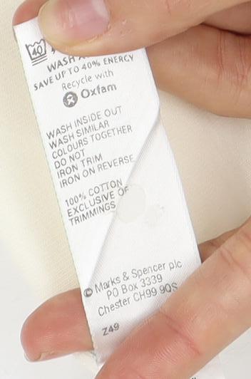 Womens UK Size 16 Marks and Spencer Ivory Basic T-Shirt