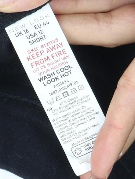 New Look Women's Black Jeans Size 12 Short