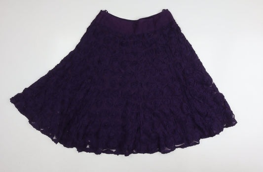 Phase Eight Women's Purple A-Line Skirt, Size 14