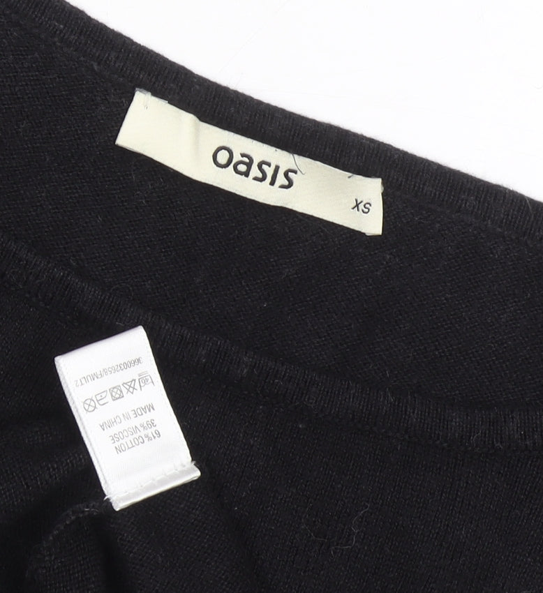 Oasis Women's Black Striped Dress XS