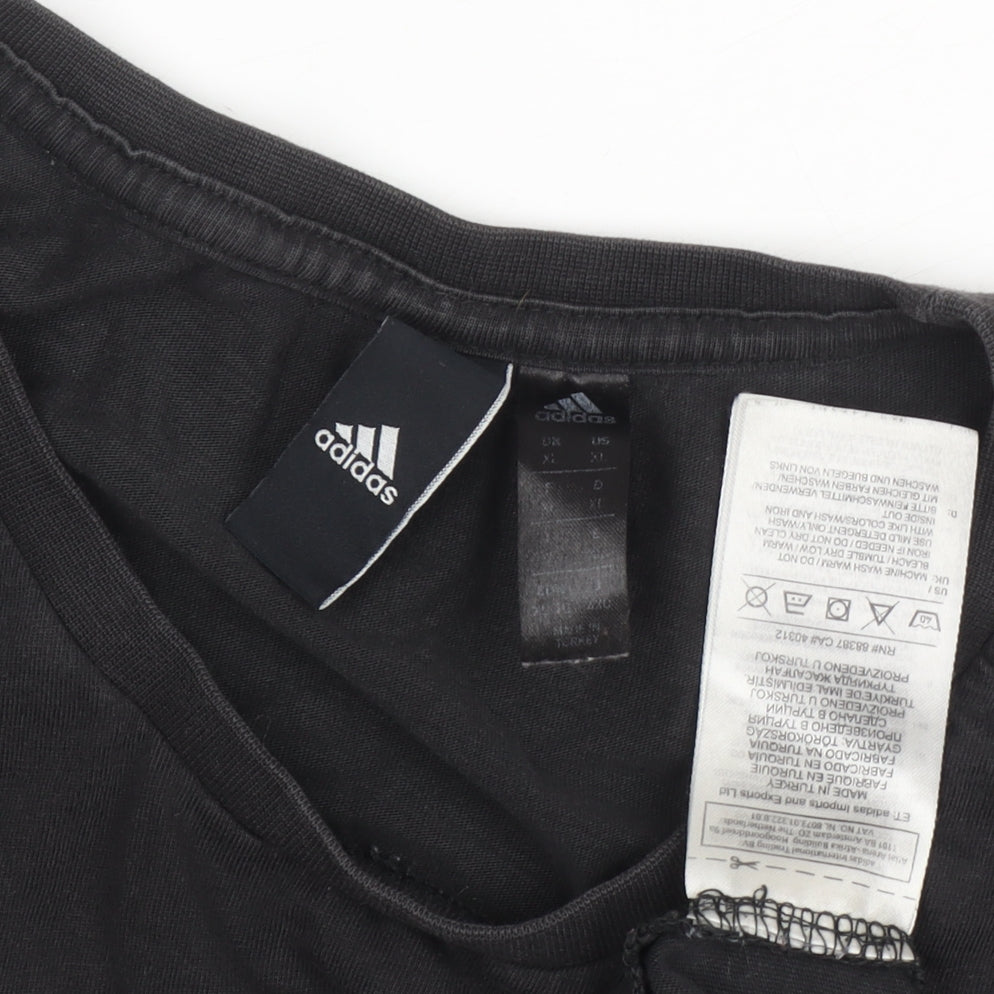 Adidas Men's Black Medium Graphic T-Shirt