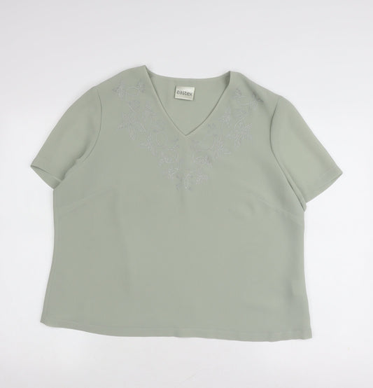 Womens UK Size 16 Eastex Green Basic Blouse