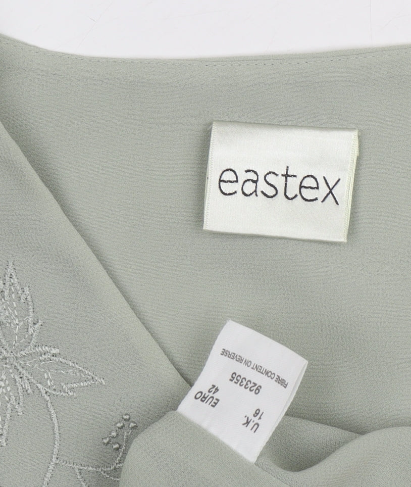 Womens UK Size 16 Eastex Green Basic Blouse