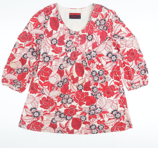 Womens UK Size 12 DASH Red Tunic Blouse
