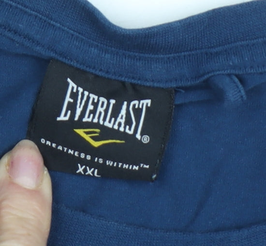 Mens UK Size 2XL Everlast Blue T-Shirt