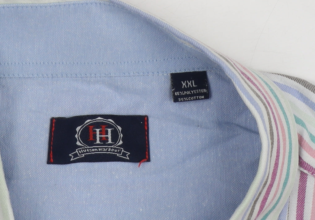 Hutson Harbour Men's Multicoloured Striped Shirt 2XL