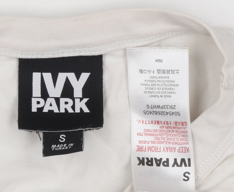Womens UK Size S IVY PARK White Cropped T-Shirt