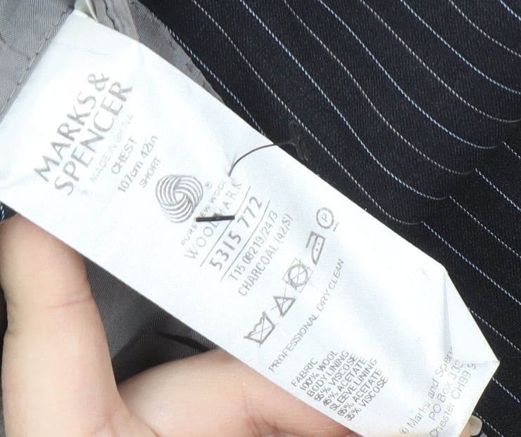 Mens UK Size 42 Marks and Spencer Regular Grey Suit Jacket