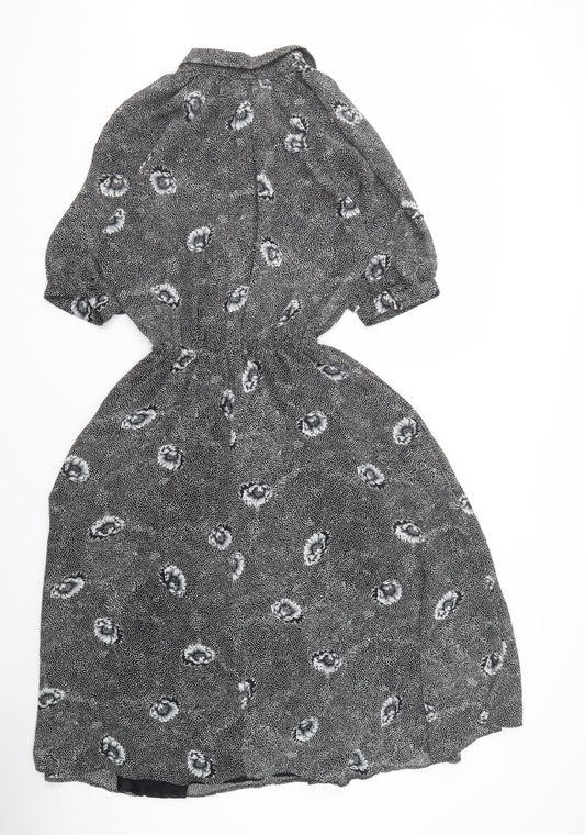 C&A Women's Black Floral Dress Size 10 Polyester