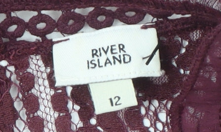Womens UK Size 12 River Island Purple Basic Blouse