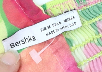 Bershka Women's Multicoloured Floral Halter Camisole Blouse