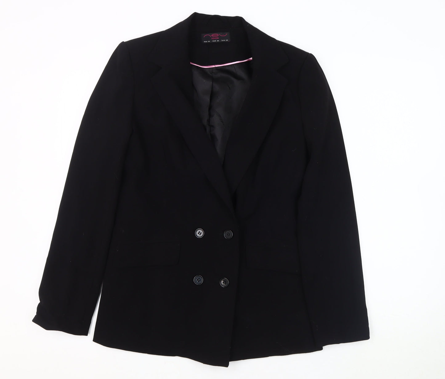New Look Women's Black Blazer Size 12 Double-Breasted