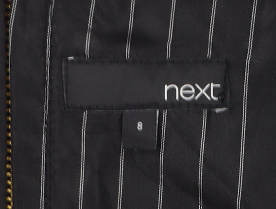 Next Women's Black Size 8 Linen Blend Skirt