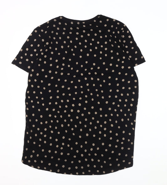 Womens UK Size L Zara Black Basic T-Shirt