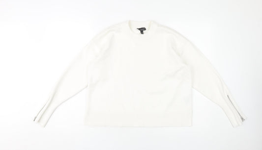 Womens UK Size 10 Topshop White Pullover Jumper