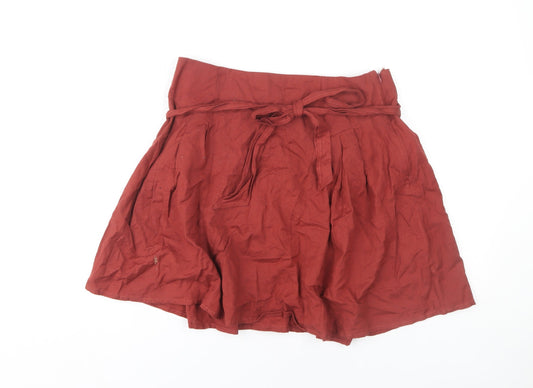 Womens UK Size 14 ASOS Red Pleated Skirt