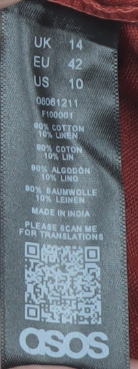 ASOS Women's Red Pleated Short Skirt Size 14