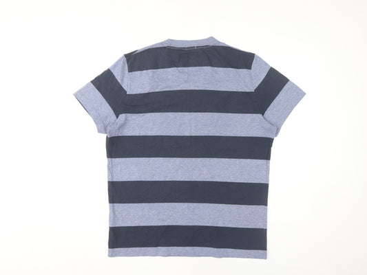 Abercrombie & Fitch Men's Blue XL Striped T-Shirt
