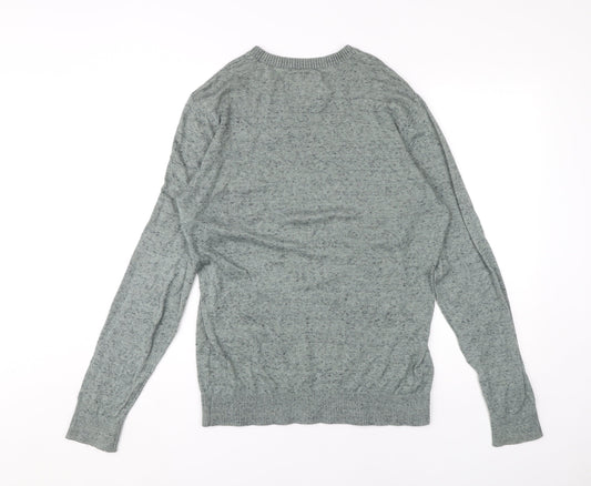 Hollister Men's Grey Pullover Jumper M - Logo Accent