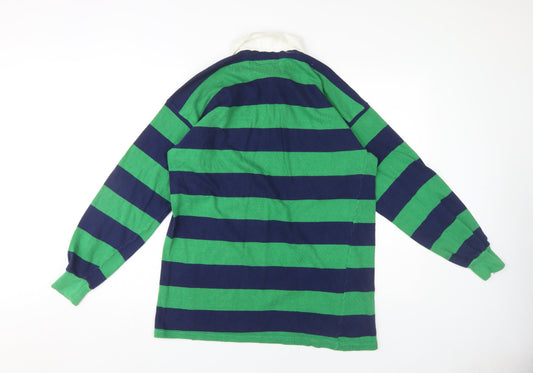 Umbro Men's Green Striped Polo Shirt 112 cm