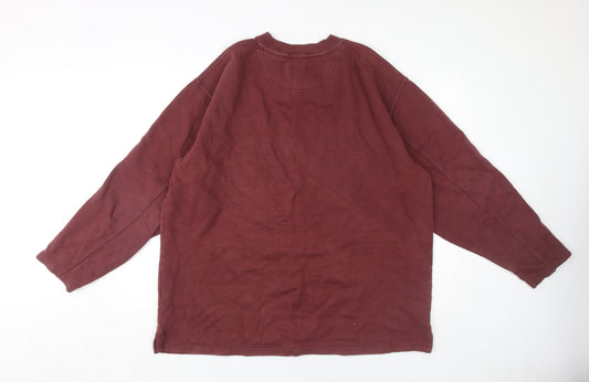 Mens UK Size L Debenhams Red Pullover Sweatshirt