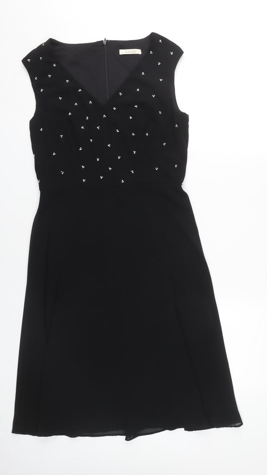 Additional front view of Kaliko Black Women's Sleeveless Beaded Dress, size 8