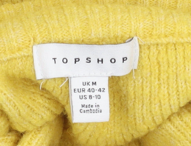 Womens UK Size M Topshop Yellow Pullover Jumper